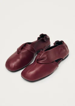 Alaula Burgunderrote Leder Ballerinas