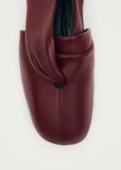Alaula Burgunderrote Leder Ballerinas