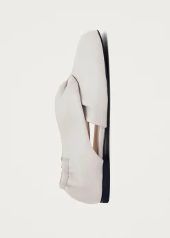 Alaula Light Grey Leather Ballet Flats