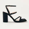 Alexa Silky Black Sandals