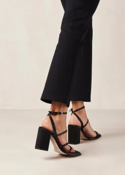 Alexa Silky Black Sandals