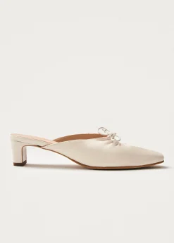 Amar Creme Leder Pantoletten