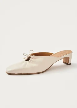 Amar Creme Leder Pantoletten