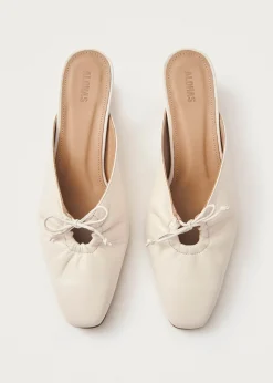 Amar Creme Leder Pantoletten