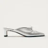 Amar Shimmer Silber Leder Pantoletten