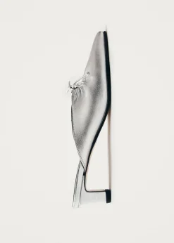Amar Shimmer Silber Leder Pantoletten