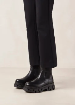 Anastasia Black Leather Ankle Boots