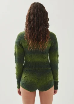 Aspen Grüner Strick-pullover