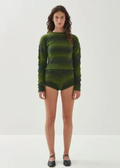 Aspen Grüner Strick-pullover