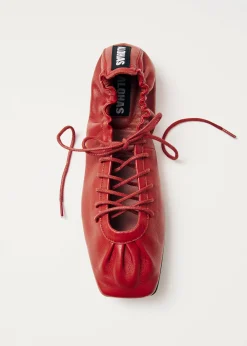 Aureline Rote Leder Ballerinas
