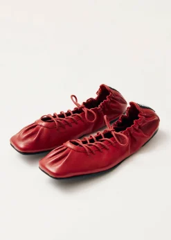 Aureline Rote Leder Ballerinas