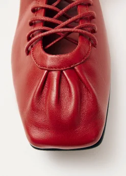 Aureline Rote Leder Ballerinas