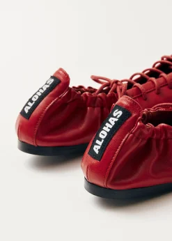 Aureline Rote Leder Ballerinas
