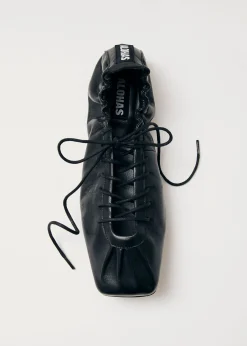 Aureline Schwarze Leder Ballerinas