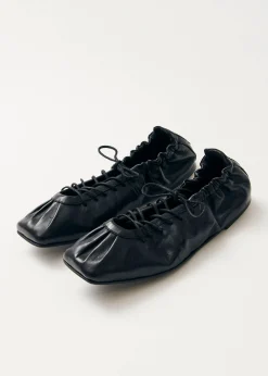 Aureline Schwarze Leder Ballerinas