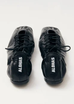 Aureline Schwarze Leder Ballerinas