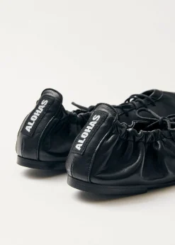 Aureline Schwarze Leder Ballerinas