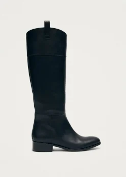 Billie Schwarze Lederstiefel