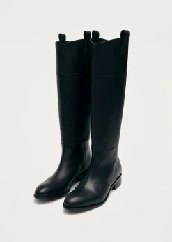 Billie Schwarze Lederstiefel