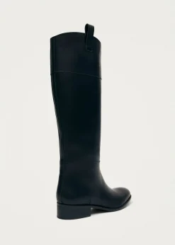 Billie Schwarze Lederstiefel