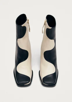 Blair Schwarze und weiße Lederstiefel