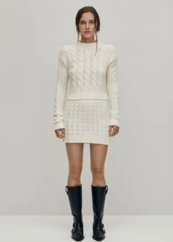 Blossom Weißer Strickpullover