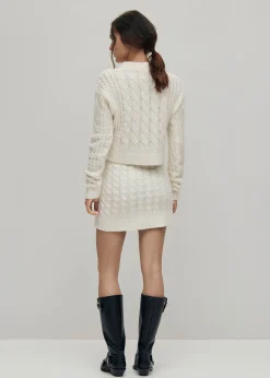 Blossom Weißer Strickpullover