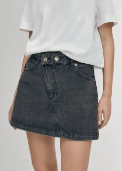 Boston Schwarzer Denim Minirock