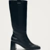Brayden Schwarze Lederstiefel