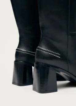 Brayden Schwarze Lederstiefel