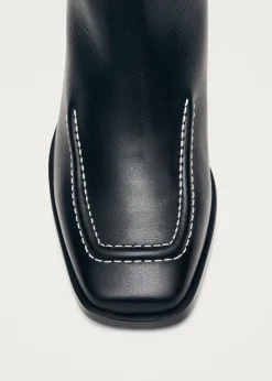 Brayden Schwarze Lederstiefel