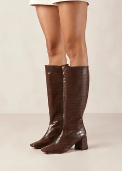 Chalk Alli Brown Vegan Leather Boots