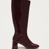 Chalk Burgunderfarbene Vegane Kniehohe Stiefel