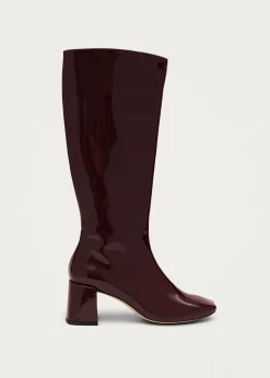 Chalk Burgunderfarbene Vegane Kniehohe Stiefel
