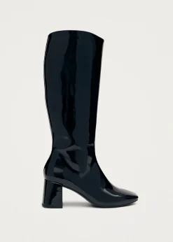 Chalk Schwarze Vegane Kniehohe Stiefel