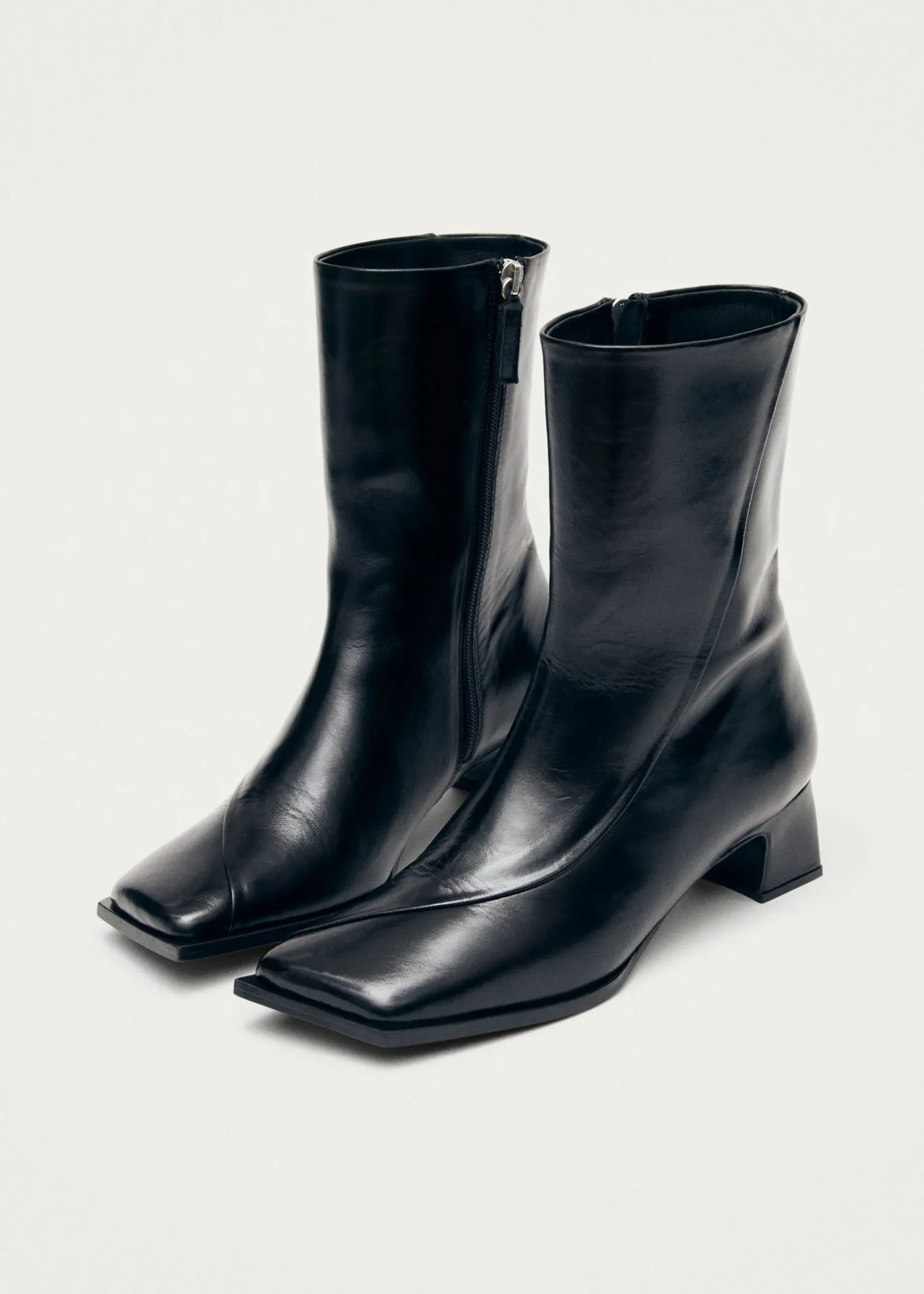 Chantal Schwarze Leder-Stiefeletten