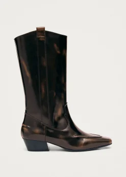 Chase Brushed Braune Lederstiefel