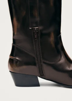Chase Brushed Braune Lederstiefel