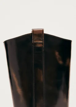 Chase Brushed Braune Lederstiefel