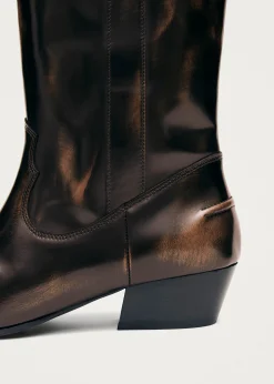 Chase Brushed Braune Lederstiefel