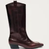 Chase Brushed Burgunder Leder Stiefel