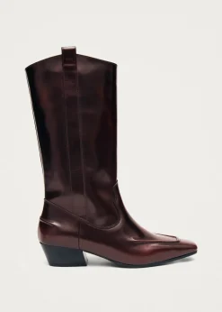 Chase Brushed Burgunder Leder Stiefel