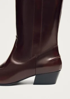 Chase Brushed Burgunder Leder Stiefel