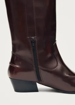 Chase Brushed Burgunder Leder Stiefel
