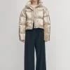 Chicago Goldfarbene wattierte Jacke