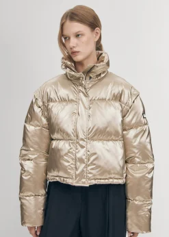 Chicago Goldfarbene wattierte Jacke