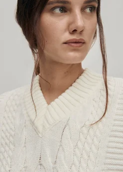 Cosy Weiße Strickweste