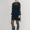 Dablon-Spitzen-Schwarzes Kleid