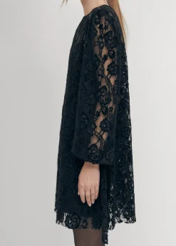 Dablon-Spitzen-Schwarzes Kleid