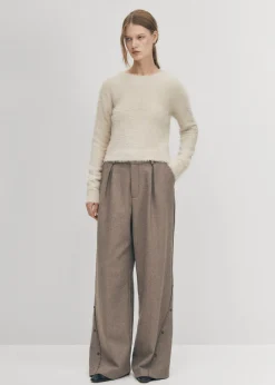 Deli Ecrufarbener Strickpullover